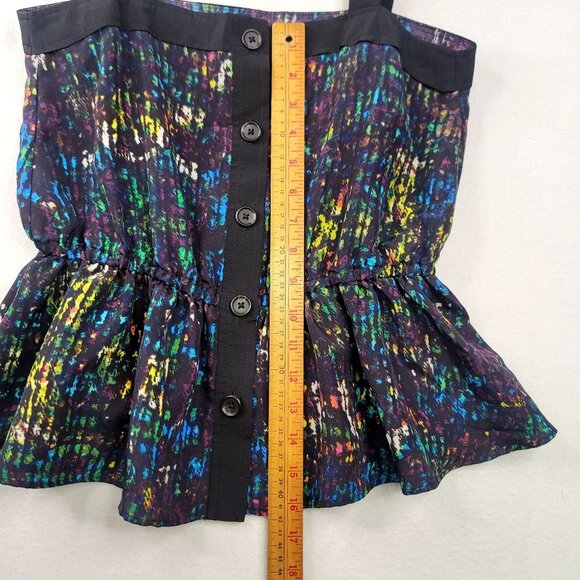 Derek Lam for DesigNation Nightshade Rio De Janeiro Peplum Splatter Top XS - Picture 12 of 13